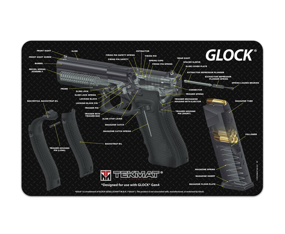 Tapete Para Limpeza de Armas Tekmat Glock 3D 28x42cm