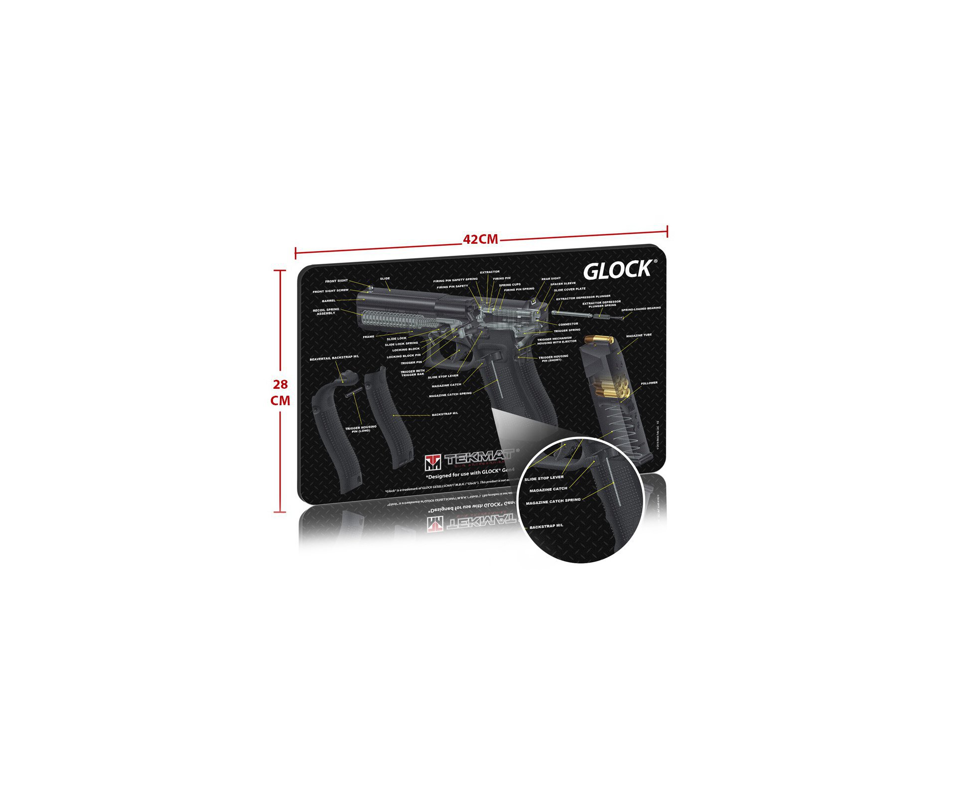 Tapete Para Limpeza de Armas - Glock 3D 28x42cm