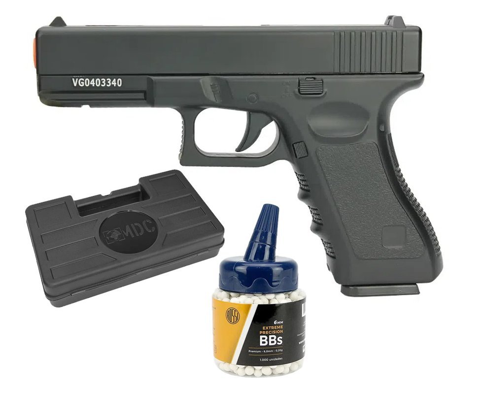 Pistola De Airsoft Full Metal Vg Gk-v20 Spring 6mm + 1000bbs + Case