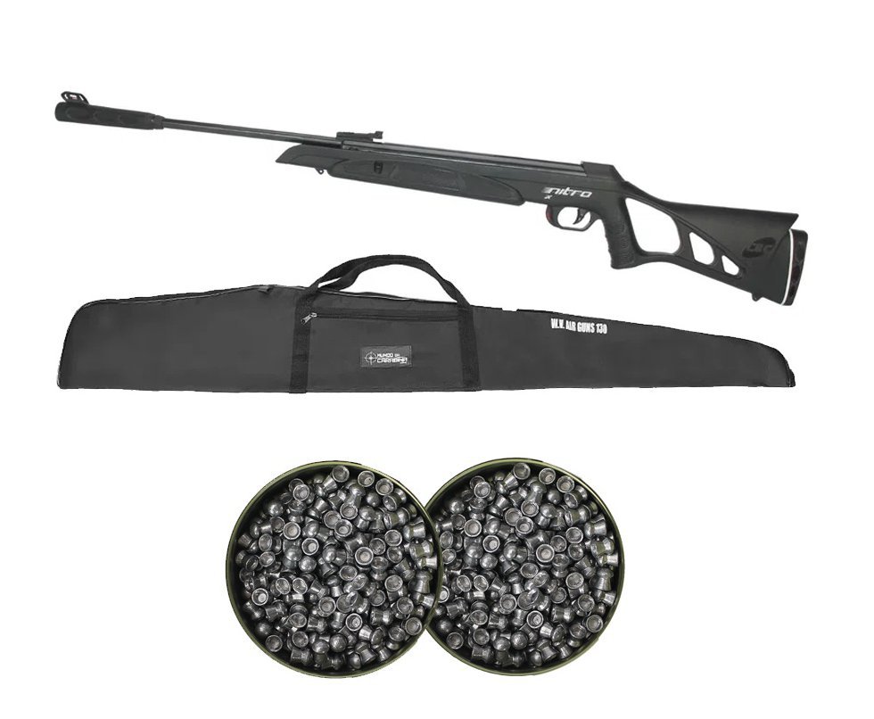 Carabina de Pressão CBC Nitro-X 1000 6.35mm Oxidada + 2 lata Chumbinho + Capa