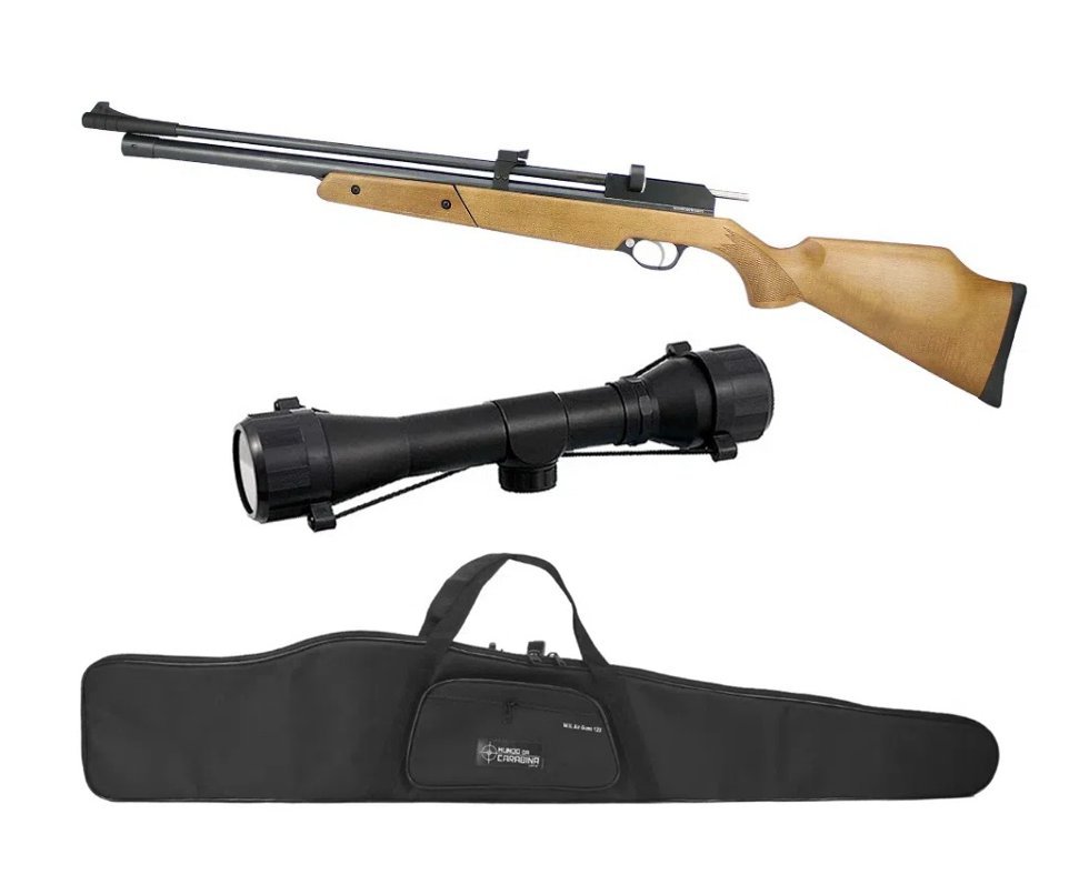 Carabina De Pressão Scorpion Multishot 07 Tiros Multi-pump 5,5mm Qgk Spa + Luneta 4x32 + Capa