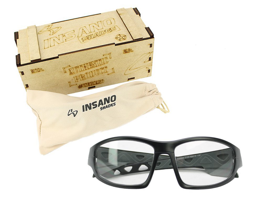 Óculos Balístico com Armação Preto Fosco - Lente Transparente 20543-C100- Insano Shades Armação