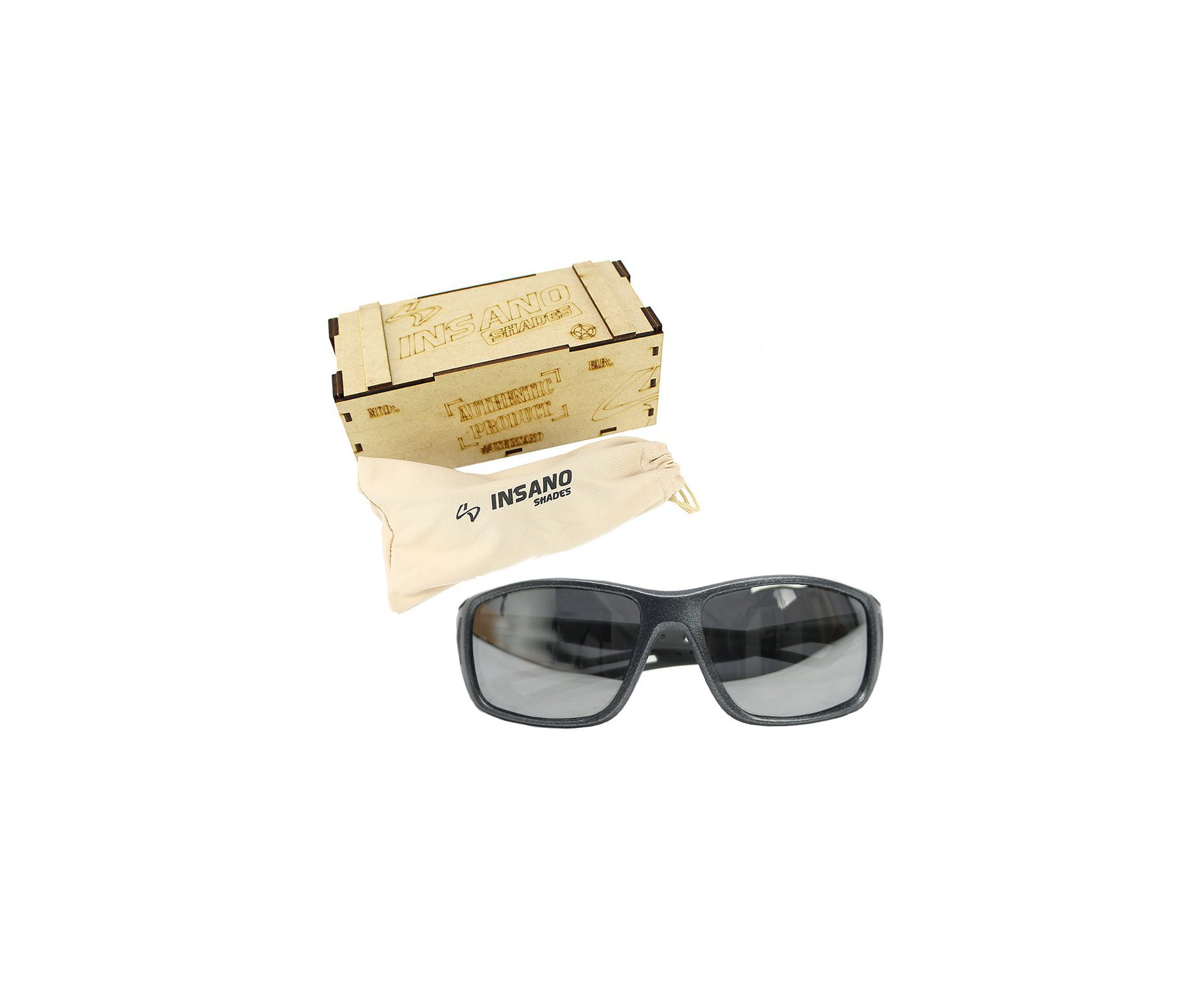 Óculos Balístico com Armação Prata - Lente Prata 20545 - C891 - Insano Shades Armação