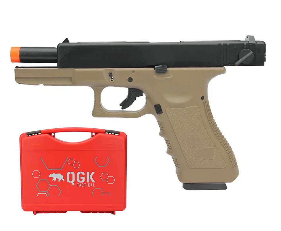 Pistola Airsoft GBB Green Gas Glock R18 TAN Blowback 6mm Army Armament