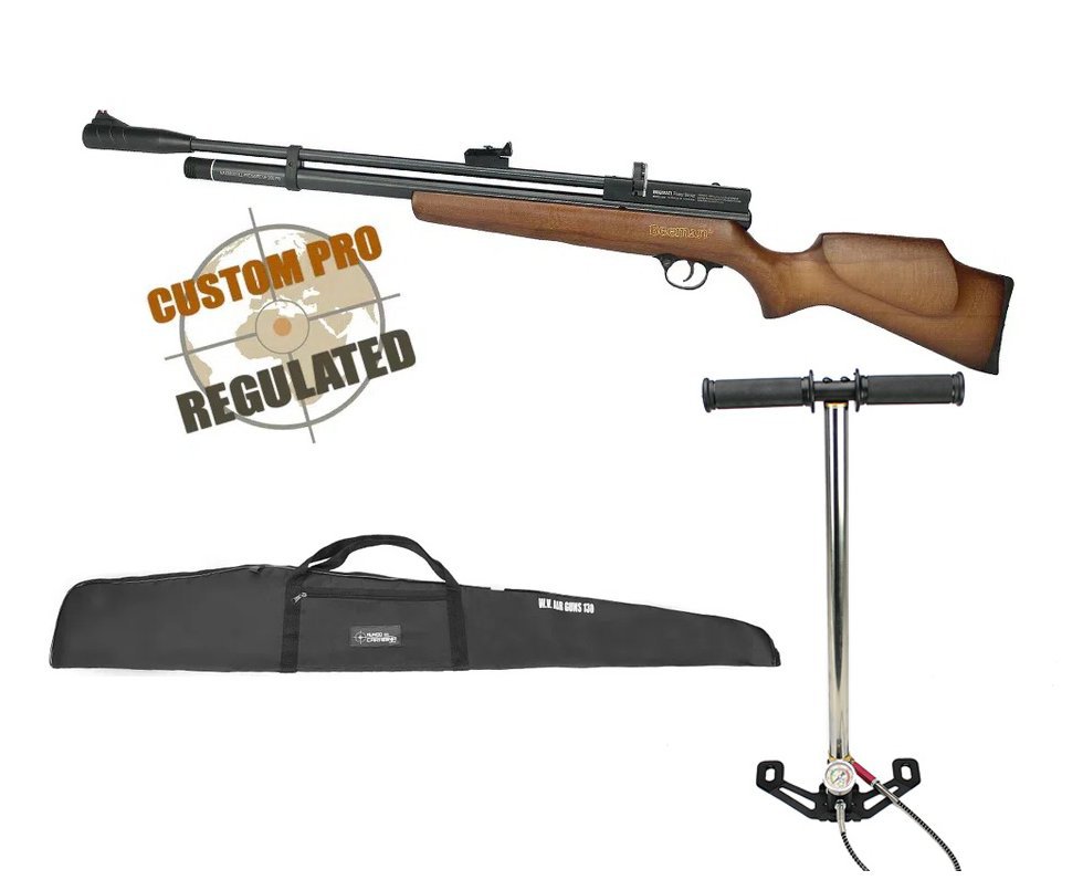 Carabina PCP Beeman 1338 Custom Pro Regulated 5,5mm 10 Tiros Rossi + Bomba Hand Pump + Capa