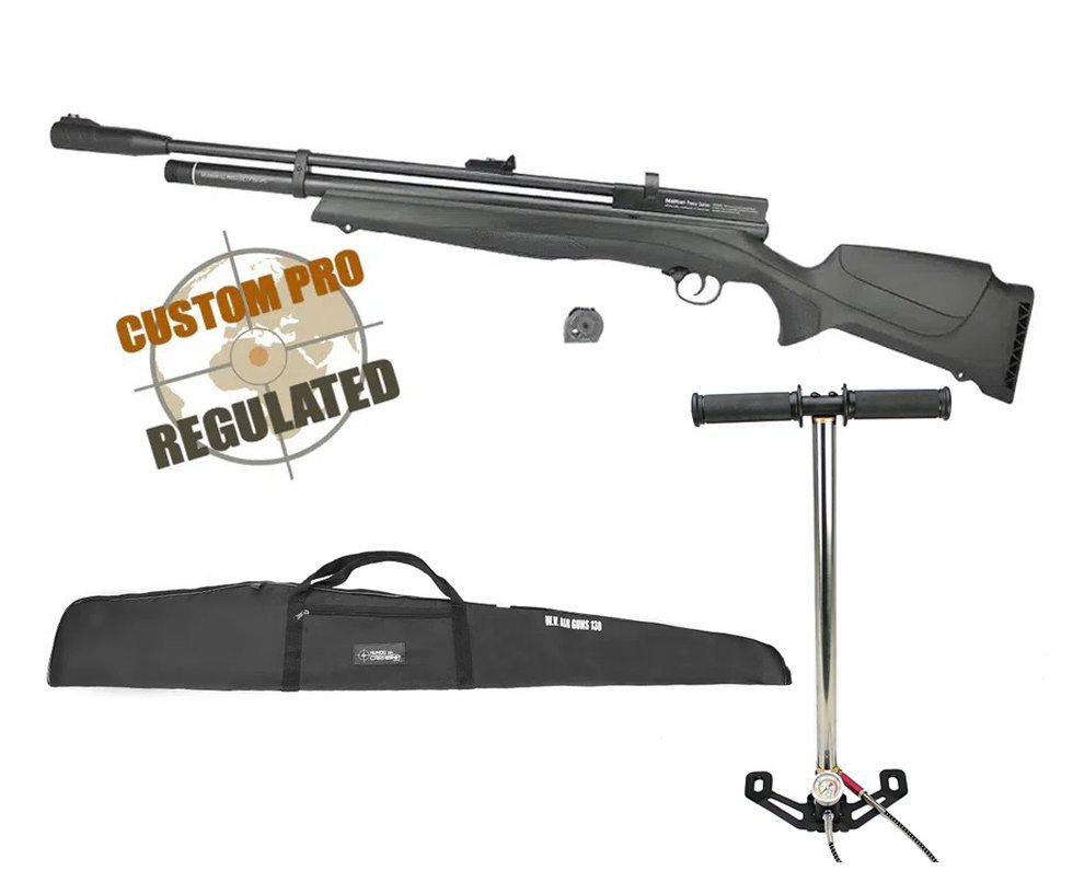 Carabina PCP Beeman 1336 Custom Pro Regulated 5,5mm 10 Tiros Rossi + Bomba Hand Pump + Capa