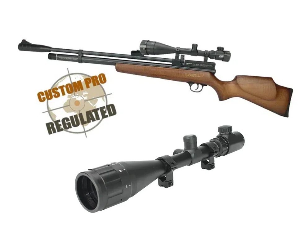 Carabina PCP Beeman 1338 Custom Pro Regulated 5,5mm 10 Tiros Rossi + Luneta 6-24X50