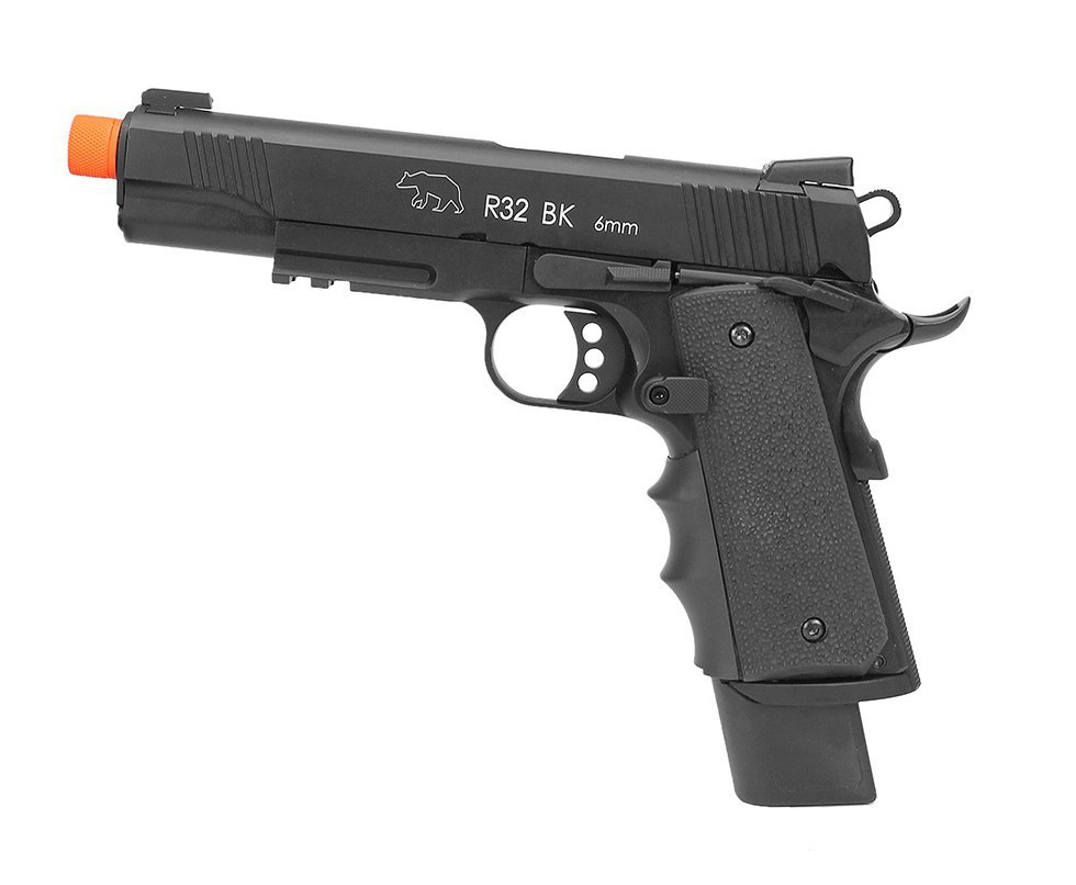 Artefato de Airsoft R32 1911 Nightstorm Full Metal 6mm GBB QGK