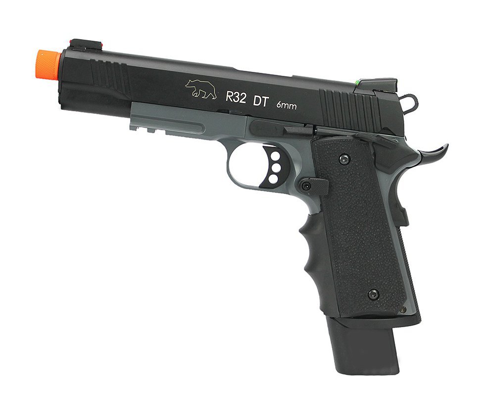 Pistola de Airsoft Green Gás GBB R32 1911 Dual Tone Darkstorm Full Metal 6mm - Army Armament