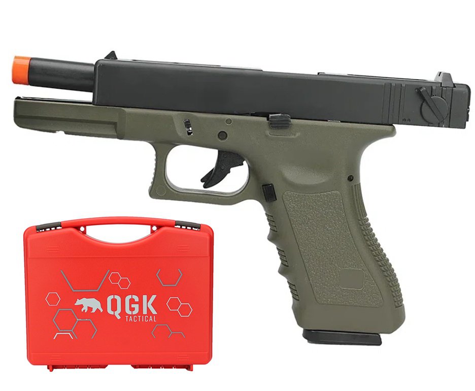 Pistola Airsoft GBB Green Gas Glock R18 OD Blowback 6mm Army Armament