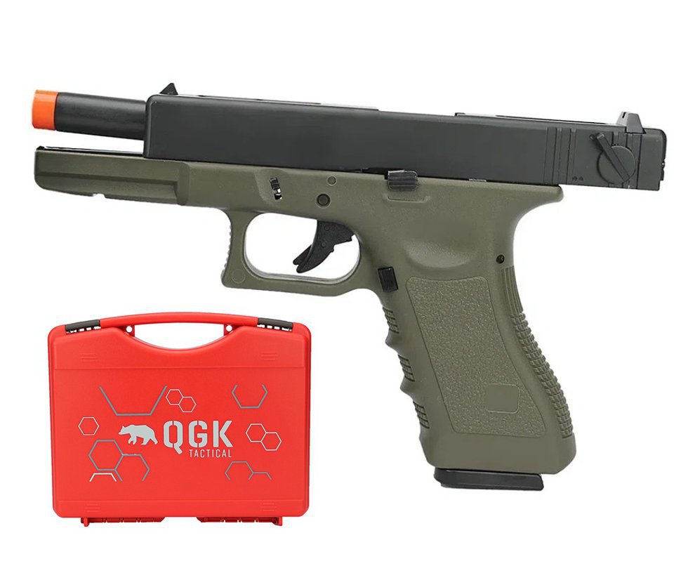 Pistola Airsoft GBB Green Gas Glock R18 OD Blowback 6mm Army Armament