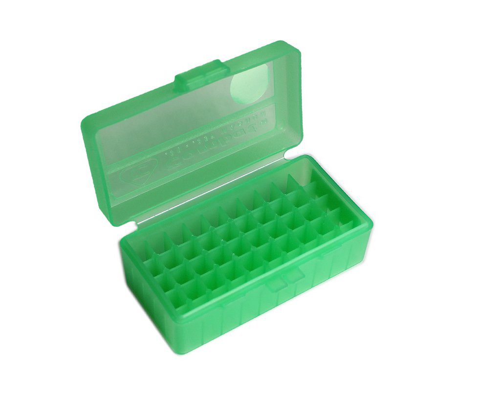 Caixa Estojo Combat Para Munição Cal .38/357mm Capacidade 50unds - Verde Transparente