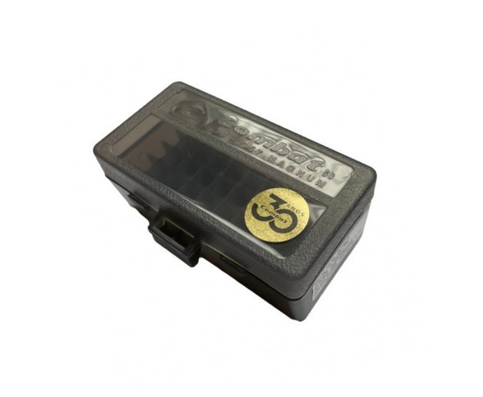 Caixa Para Munição Combat  Cal 38 capacidade 50unds - Cinza