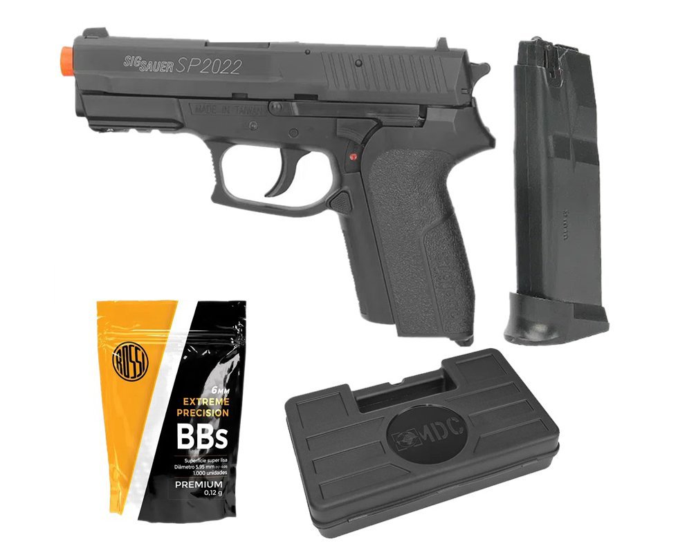 Pistola De Airsoft Sig Sauer Sp2022 Metal 6mm Cybergun + Case + BBs