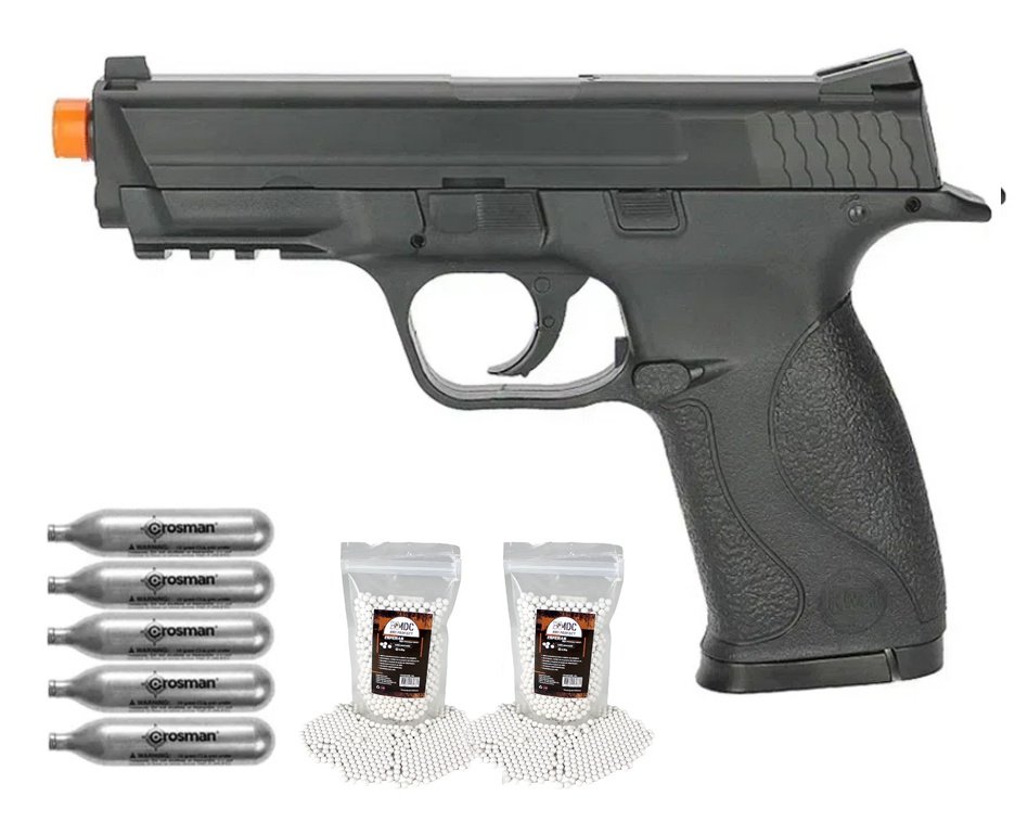 Pistola de Airsoft CO2 S&W MP40 Cal 6mm KWC Rossi + CO2 + Bbs 0,25g
