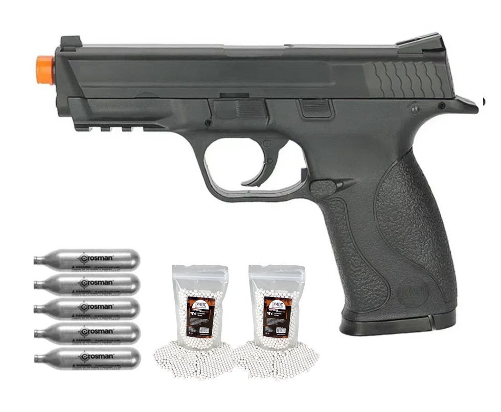 Pistola de Airsoft CO2 S&W MP40 Cal 6mm KWC Rossi + CO2 + Bbs 0,25g