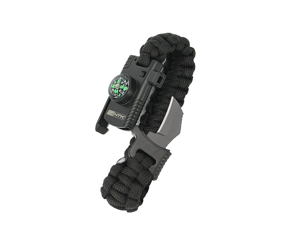 Pulseira Paracord GAC NTK Tático com bússola e iniciador de fogo