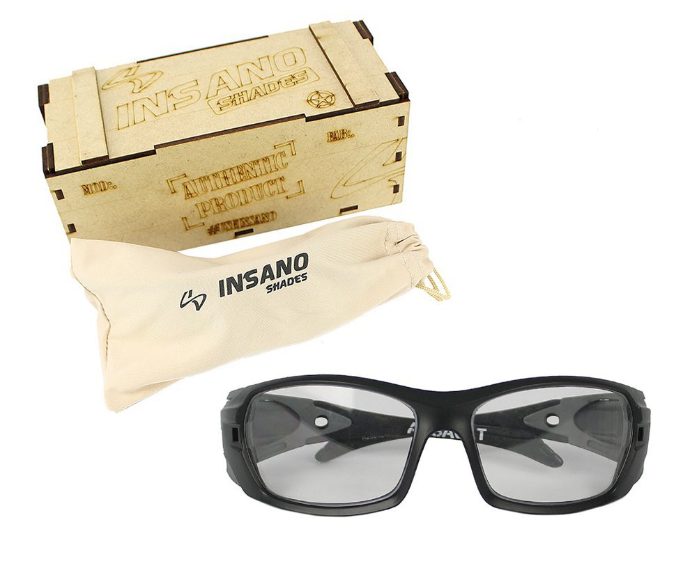 Óculos Balístico com Armação Preto Fosco - Lente Transparente 20542 - C100 - Insano Shades