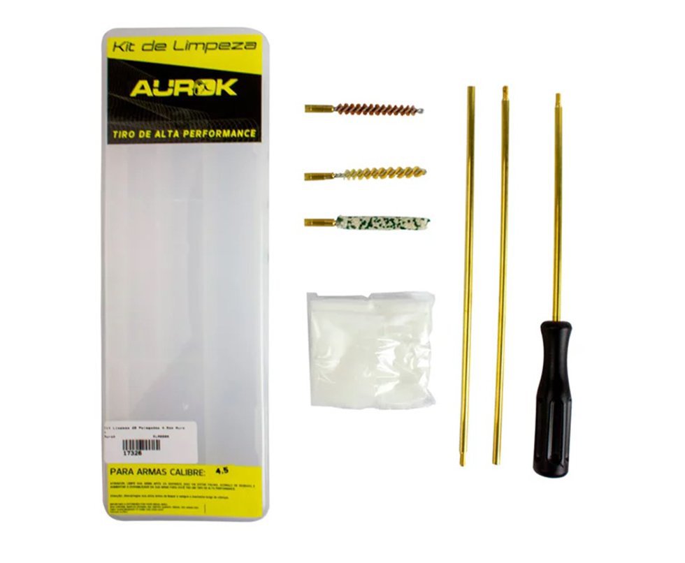 Kit de Limpeza Aurok para Arma Longa 20 Pol. 4.5mm