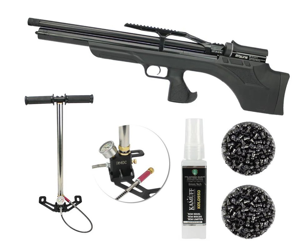 Carabina de Pressão PCP Aselkon MX7 Bullpup Syntethic Regulated 12 Tiros 5.5mm + Bomba + Chumbinho