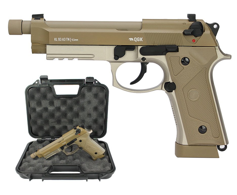 Pistola de Pressão Gás CO2 KL93 Beretta M9 A3 TN Full Metal Blowback 4,5mm QGK