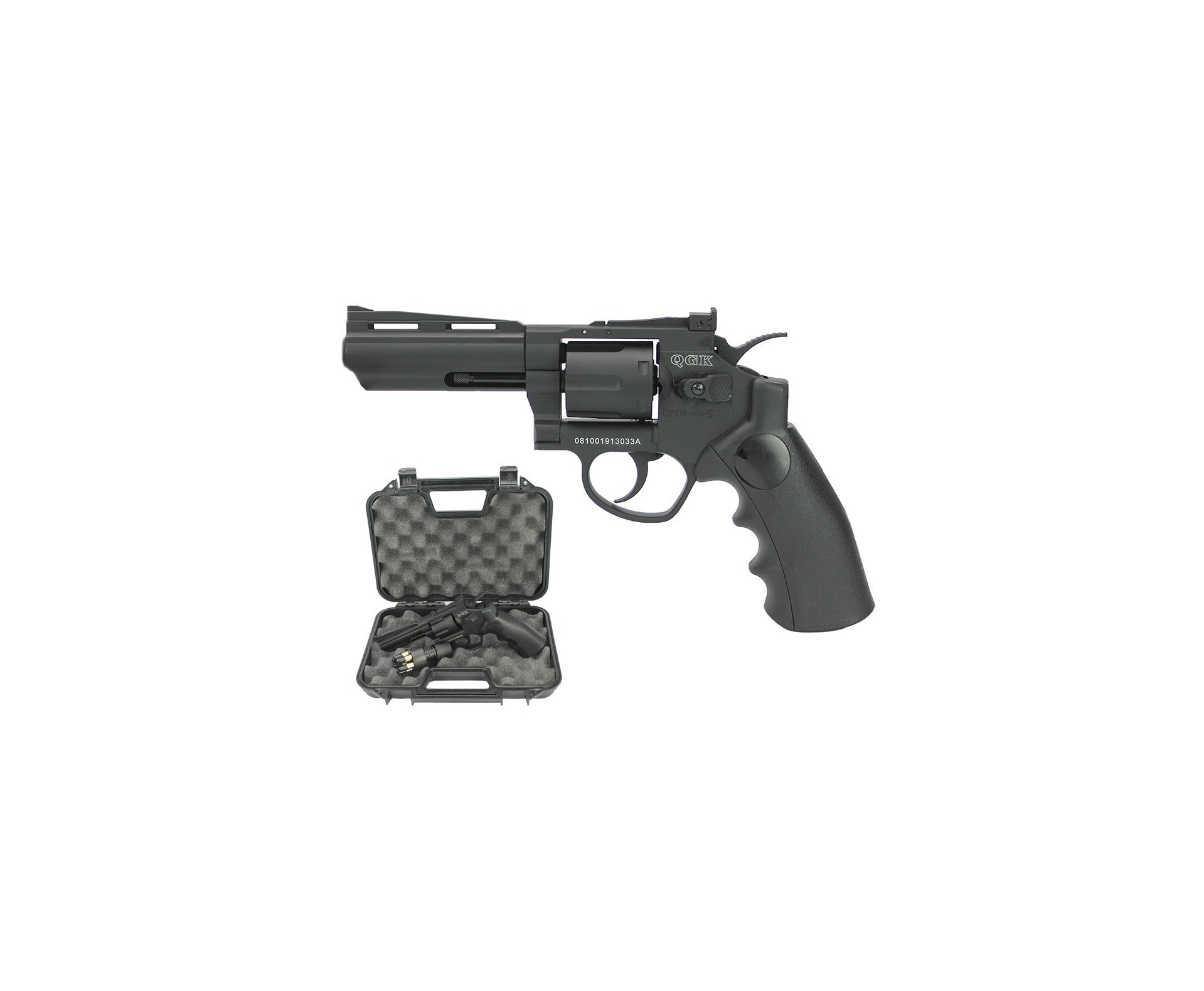 Artefato de Airsoft Gas CO2 Titan 4 BK Full Metal 6mm QGK