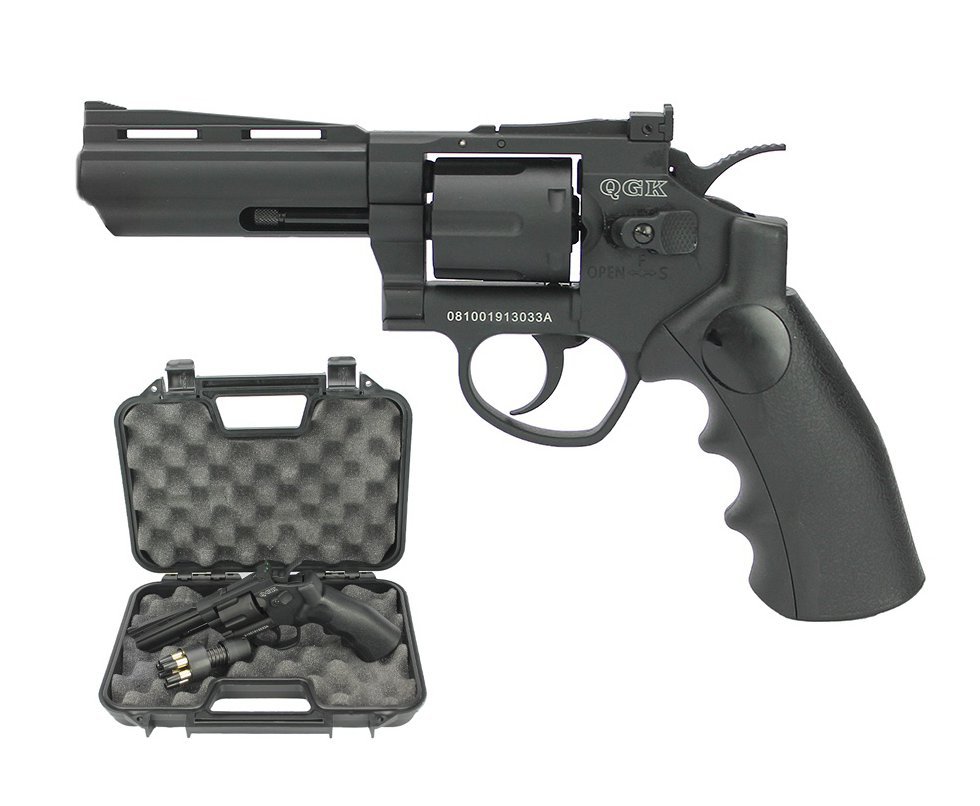 Artefato de Airsoft Gas CO2 Titan 4 BK Full Metal 6mm QGK