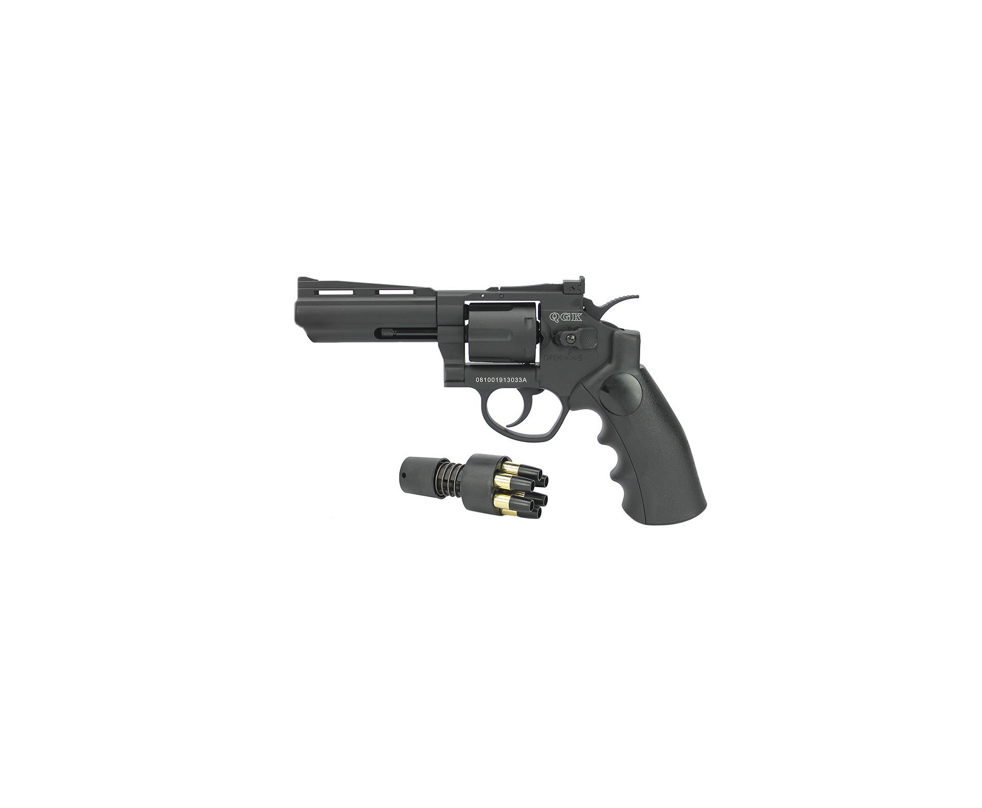 Artefato de Airsoft Gas CO2 Titan 4 BK Full Metal 6mm QGK