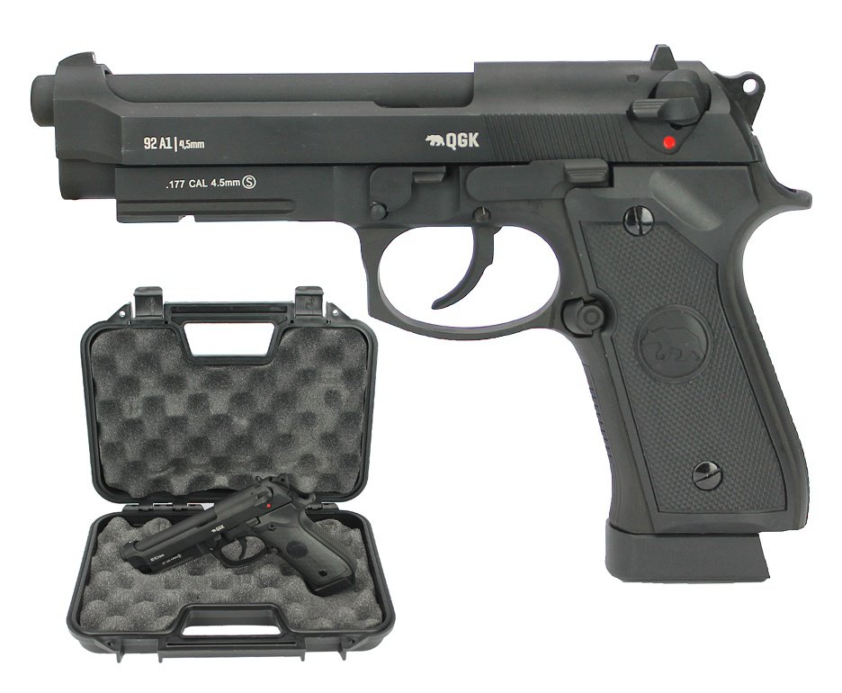 Pistola de Pressão CO2 GBB M92A1 Beretta Full Metal Blowback 4.5mm + Case - QGK