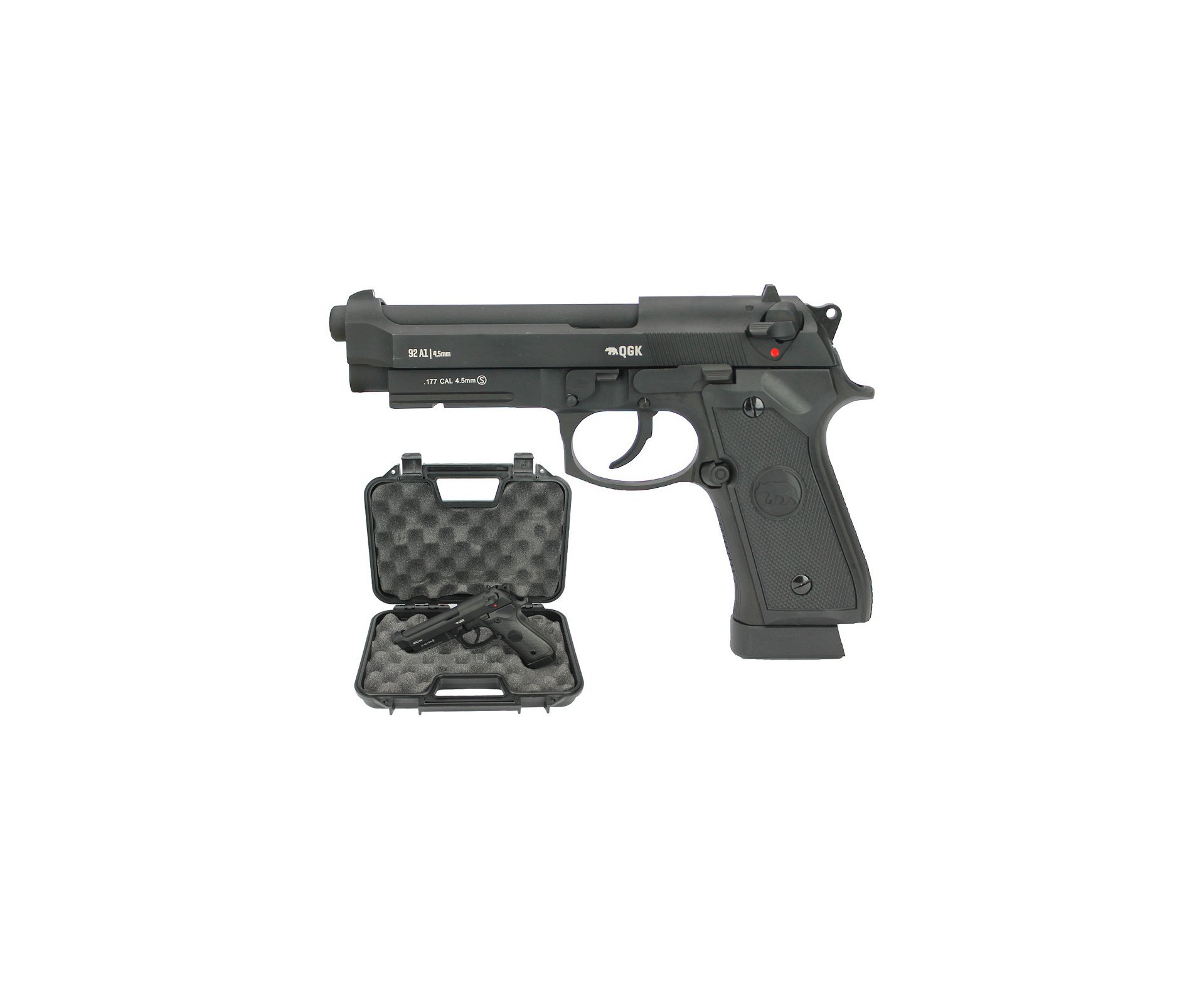 Pistola de Pressão CO2 GBB M92 A1 Full Metal Blowback 4.5mm + Case - QGK