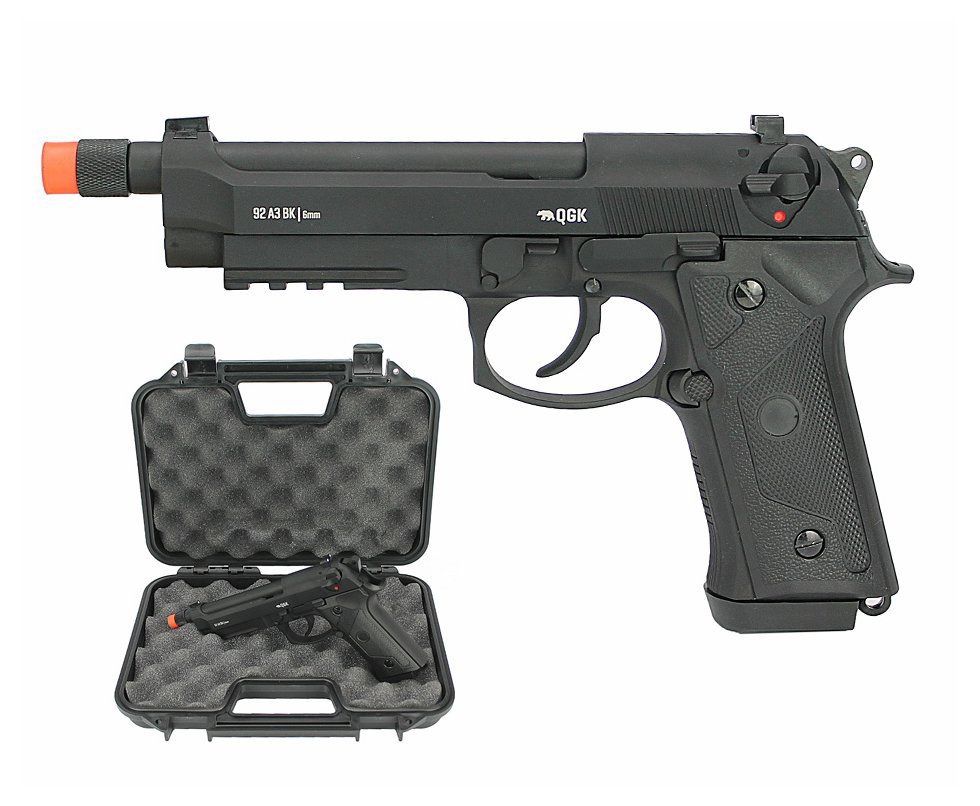 Artefato de Airsoft Green Gas 92 A3 BK Full Metal GBB 6mm QGK