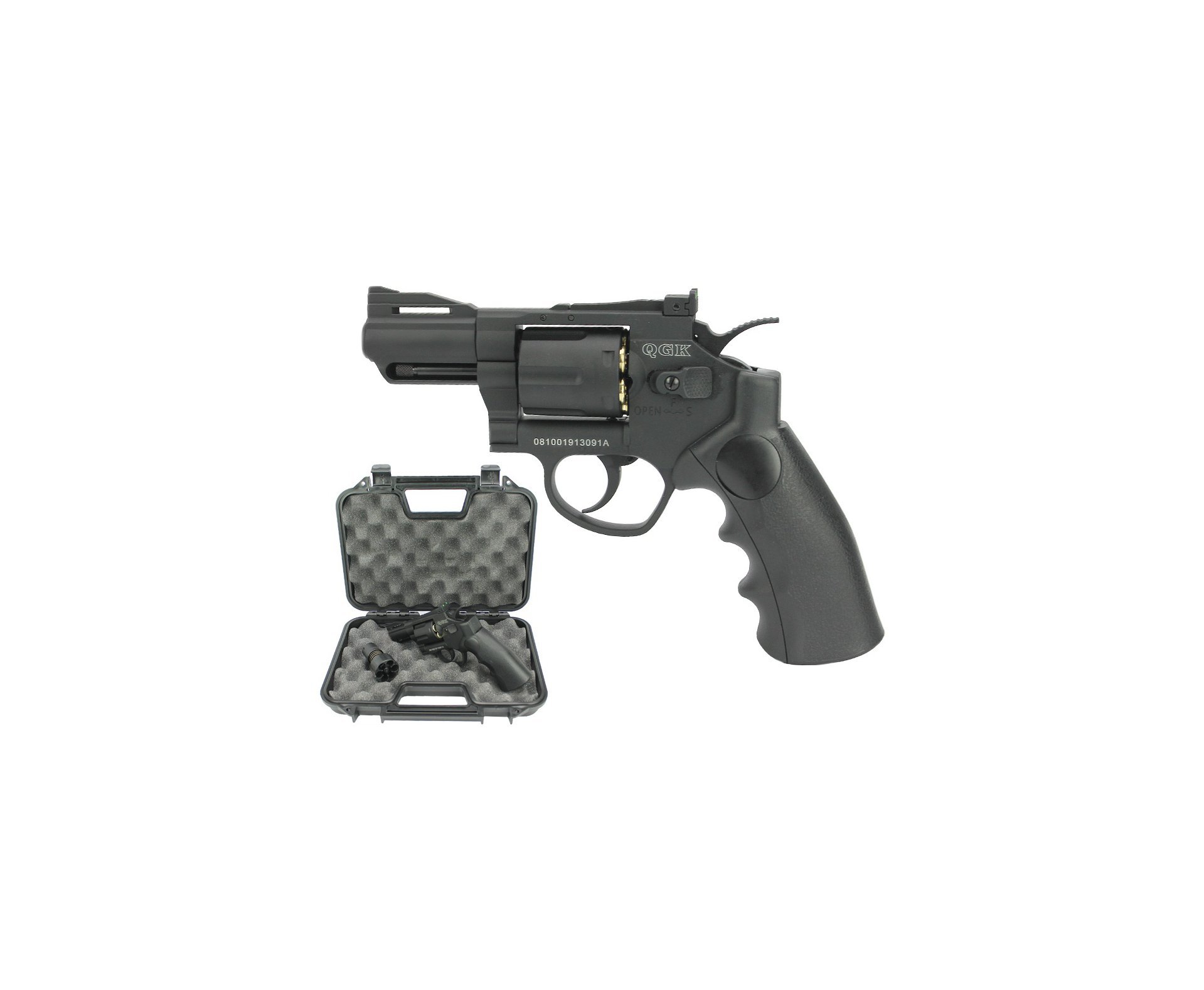 Revólver de Airsoft Gas CO2 Titan 2.5 BK Full Metal 6 tiros 6mm QGK