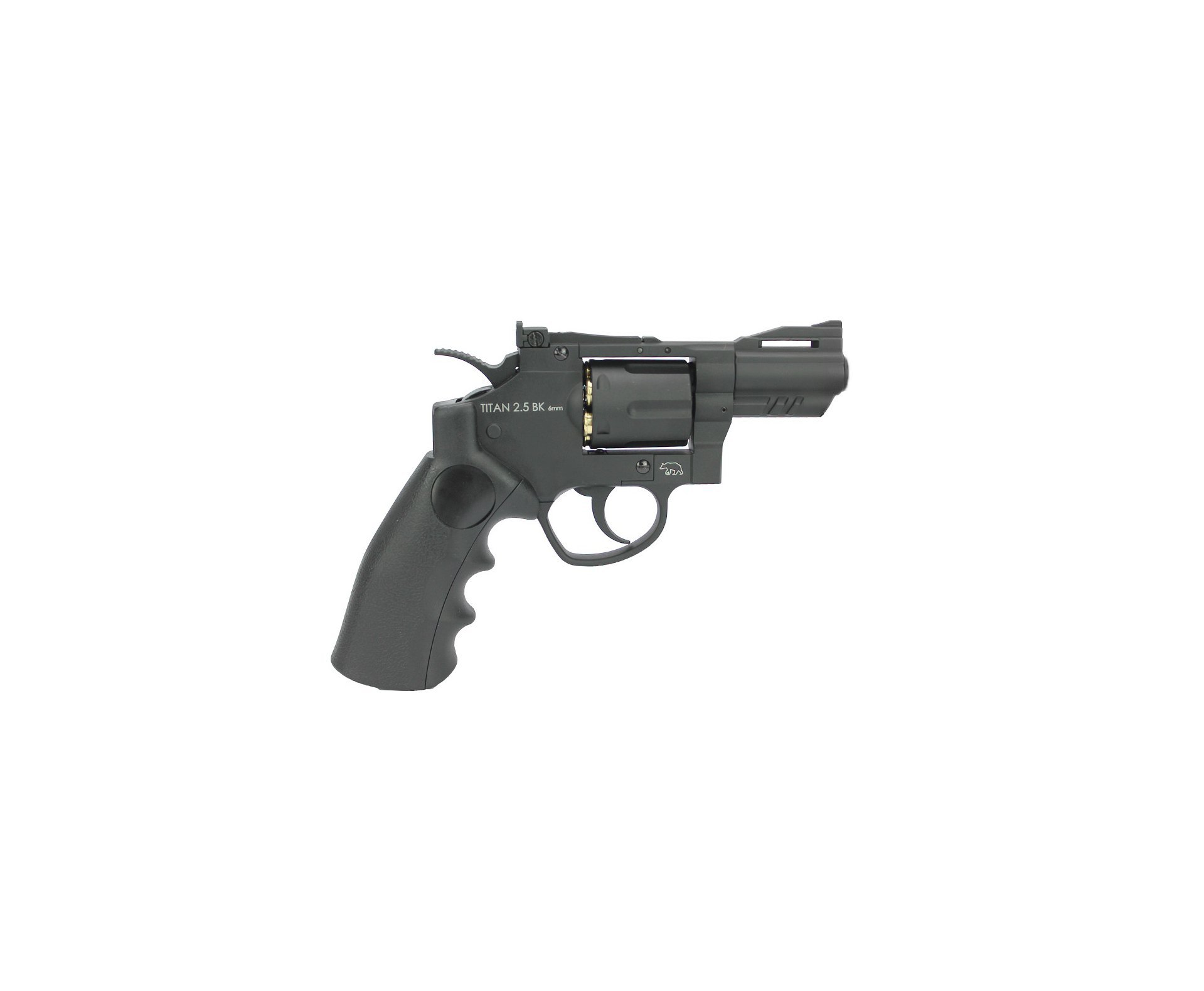 Revólver de Airsoft Gas CO2 Titan 2.5 BK Full Metal 6 tiros 6mm QGK