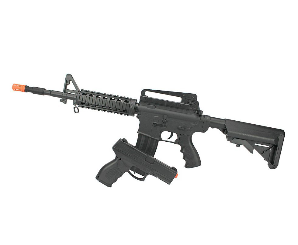 Kit Airsoft com rifle VG M4 RIS + Pistola 24/7 - Spring 6mm Rossi