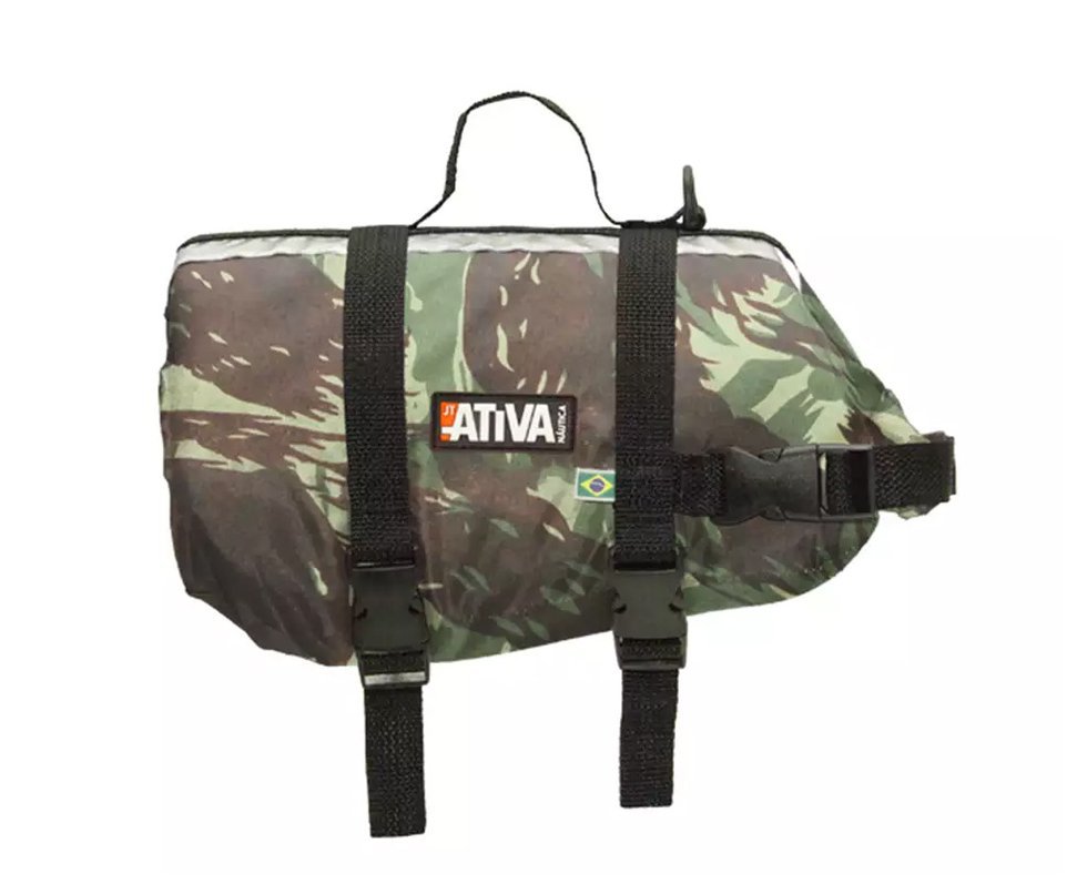 Colete Salva Vidas Para Cachorro Pet Vest Jt Ativa Camuflado - Ativa