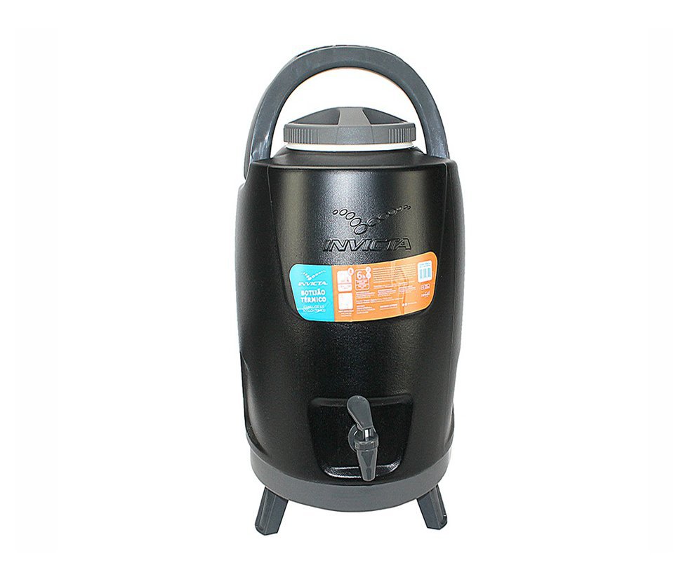 Botijão Recipiente Térmico Invicta 12 Litros Comtripe - Preto