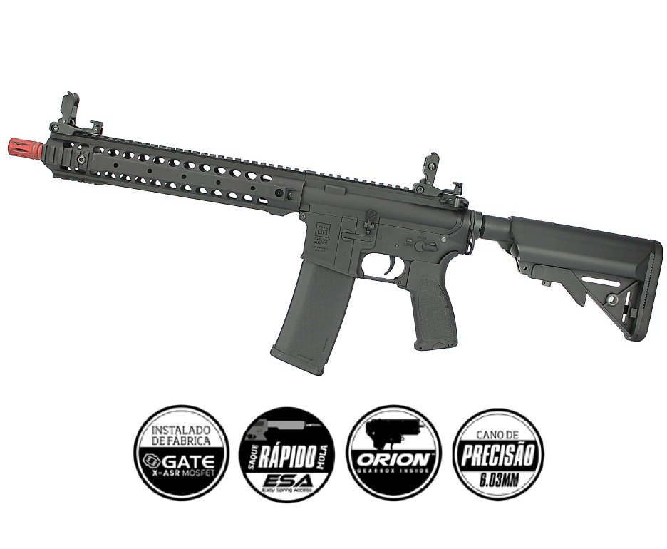 Rifle de Airsoft AEG Full Metal M4 Long SA-E06 Black Edge E-Series Mosfet - Specna Arms