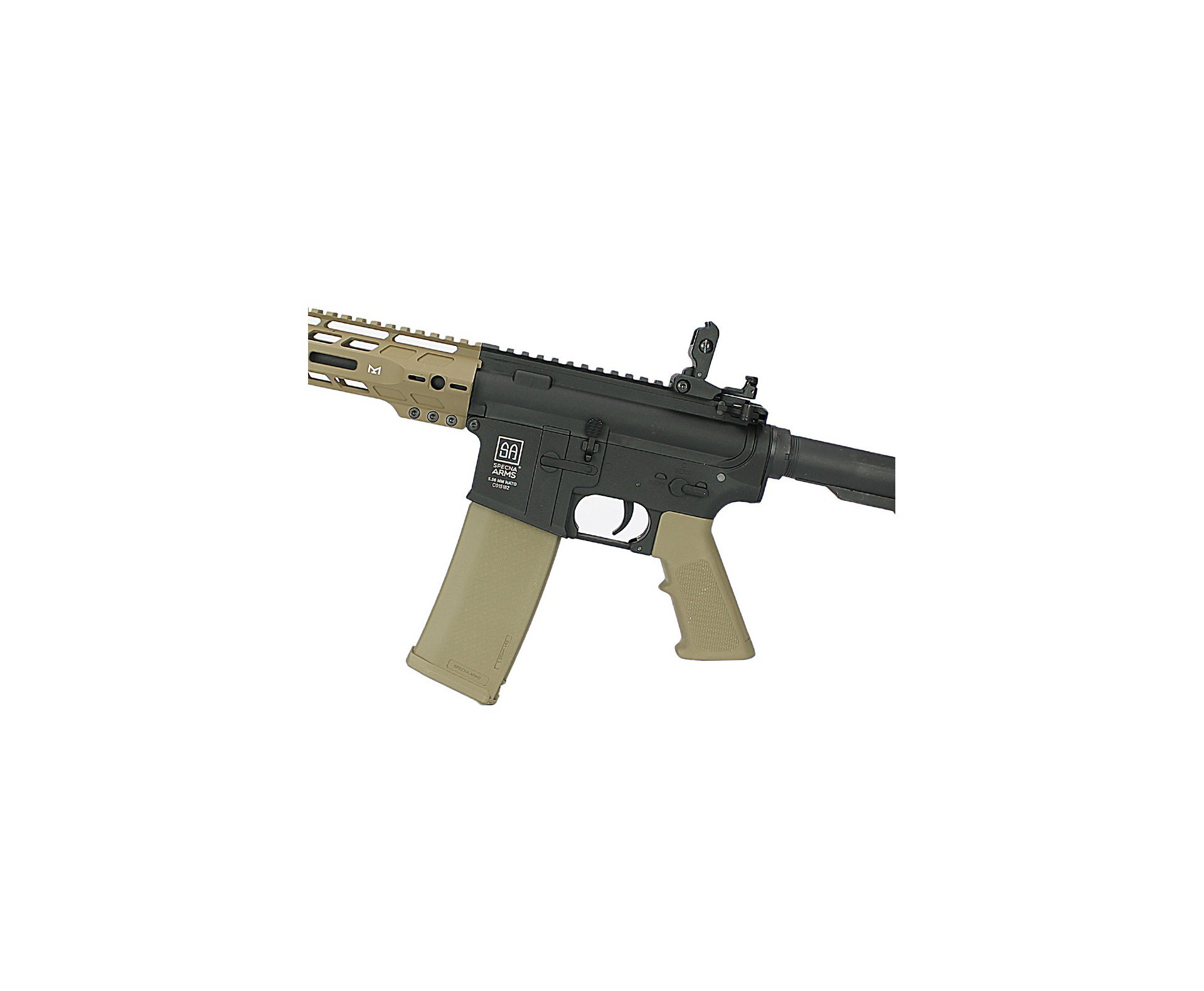 Artefato de Airsoft M4 Carbine Long M-Lok Sa-C14 Half Black/Tan Linha Core C-Series - Specna Arms