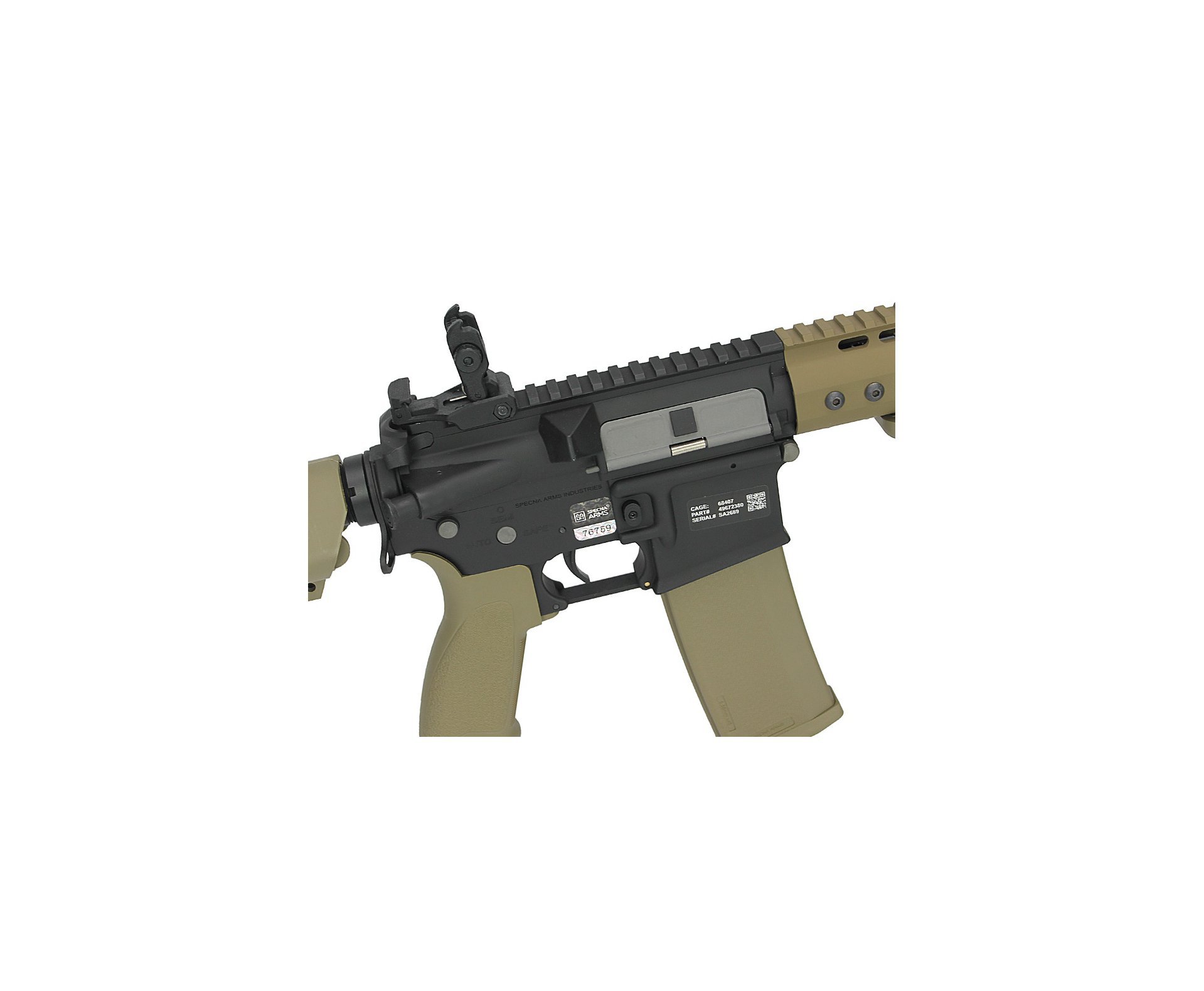 Artefato de Airsoft Aeg M4 Carbine Long keymod Sa-E09 Half Black/Tan Edge E-Series - Specna Arms