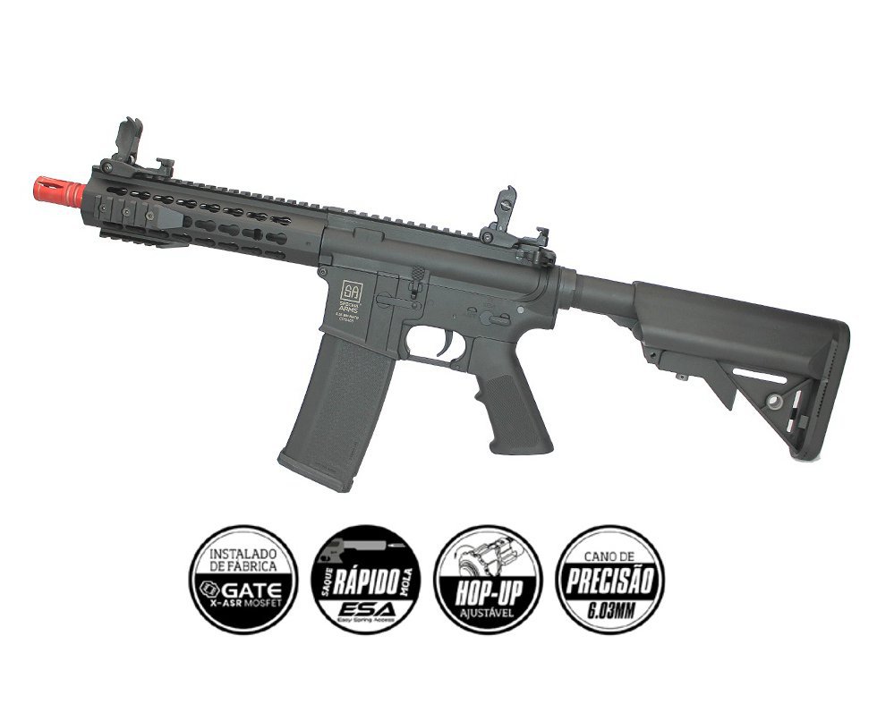 Rifle de Airsoft M4 Carbine Ris Sa-C08 Black Linha Core C-Series - Specna Arms