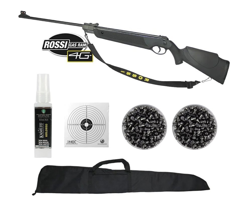 Carabina de Pressão Dione Nitro 4G 5,5mm GR55kg Rossi + Kit acessórios