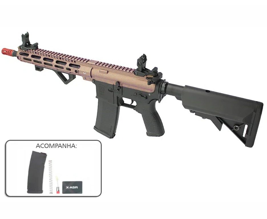Rifle de Airsoft AEG Full Metal M4 Carbine Long M-Lok SA-E20 Half Bronze Edge E-Series - Specna Arms