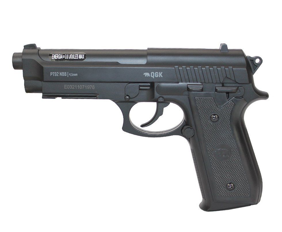 Pistola de Pressão Gás Co2 PT92 4,5mm Power 3 Joules QGK