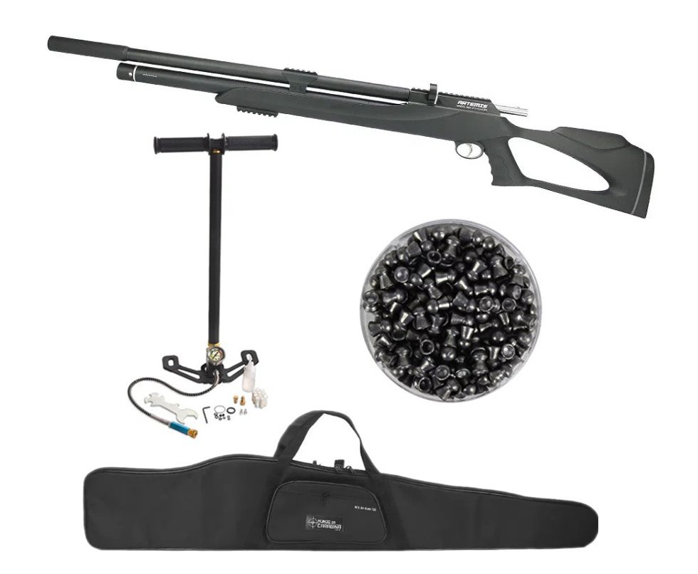 Carabina de Pressão PCP M25 Thunder Black 6.35mm .25 Artemis FXR + KIT Bomba