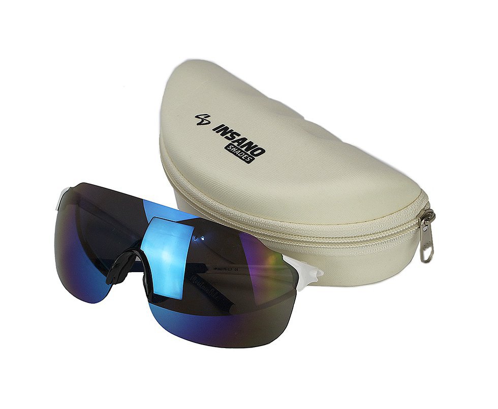 Óculos Insano Shades Montain Bike 2 I Armação  Branca - Lente Azul