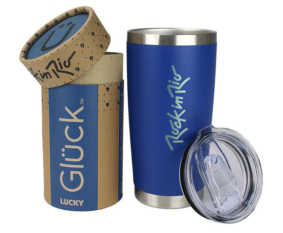 Copo Térmico Para Cerveja Lucky Rock In Rio 591ml Inox Blue - Gluck