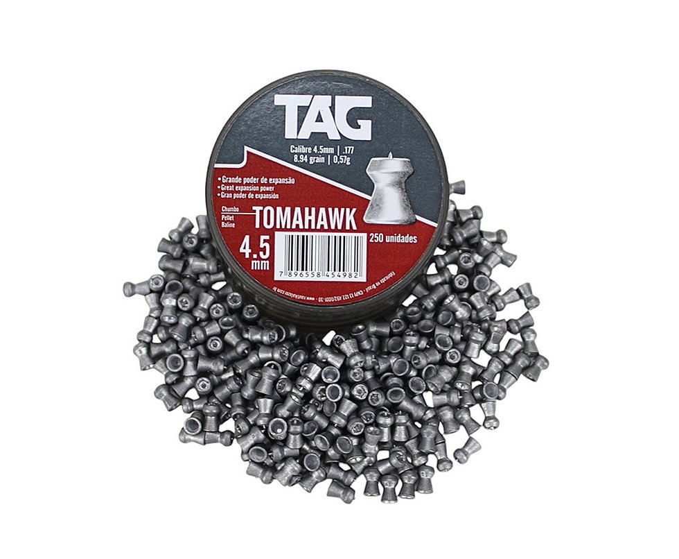 Chumbinho Tomahawk Carabina e pistola Cal 4,5mm - 250 unidades NKT