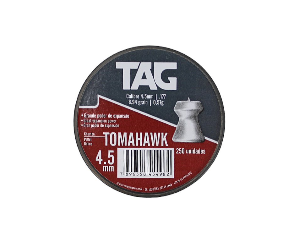 Chumbinho Tomahawk Carabina e pistola Cal 4,5mm - 250 unidades NKT
