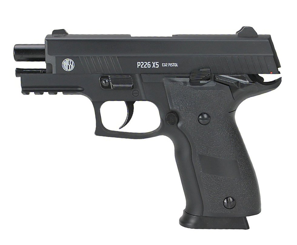 Pistola de Pressão CO2 Sig Sauer P226 X-Five Full Metal GBB Blowback 4,5 Rossi Wingun