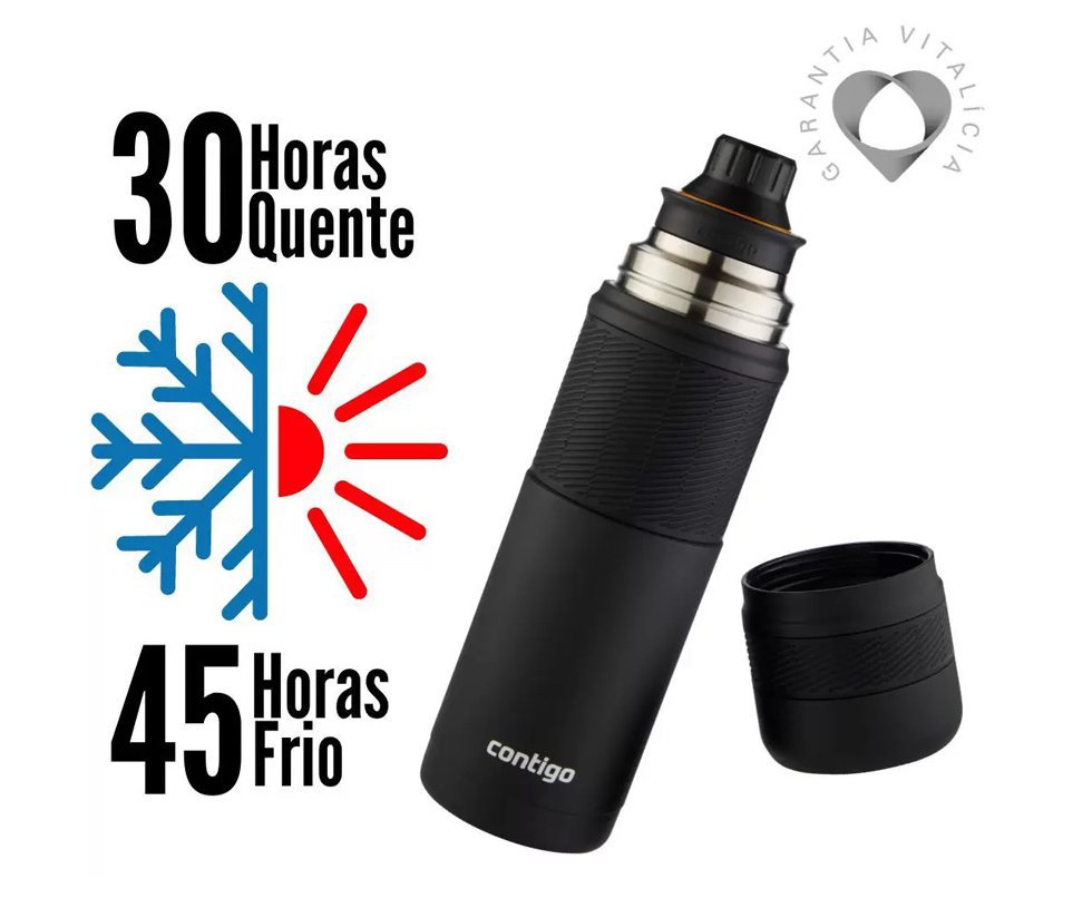 Garrafa Termica Inox 739ml - Preto Contigo